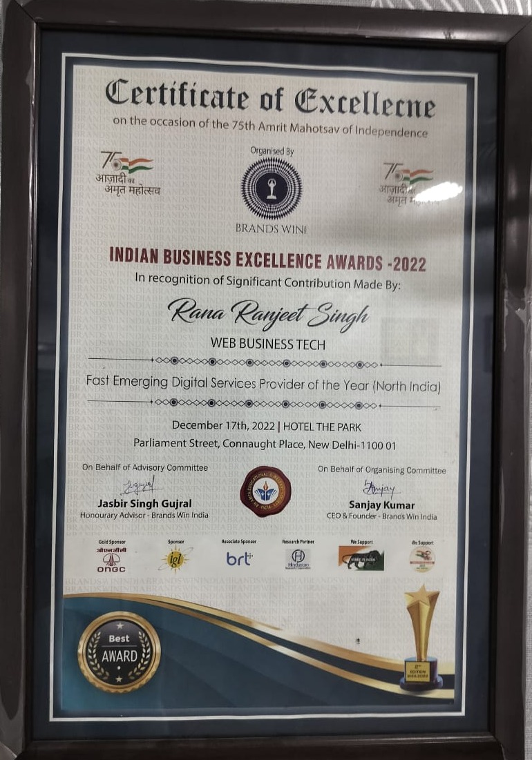 Indian Business Excellance Award -2022
